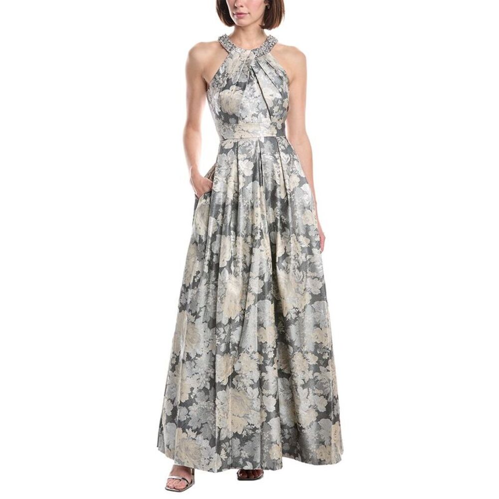 Eliza J Womens Halter Beaded Neckline Ball Gown - Picture 1 of 3
